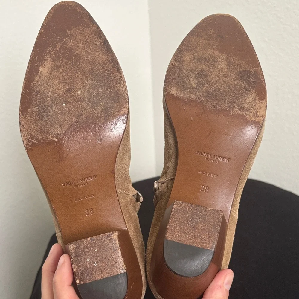 Saint Laurent western Tan Suede Ankle Boots - Picture 4 of 12